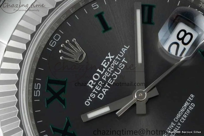 AAA Replica Watches Green 904L on 126334 Gray 41 2285 Steel Bracelet 1:1 Best Edition Dial VR NTF ZeroBulk DateJust Roman Oyster 0122